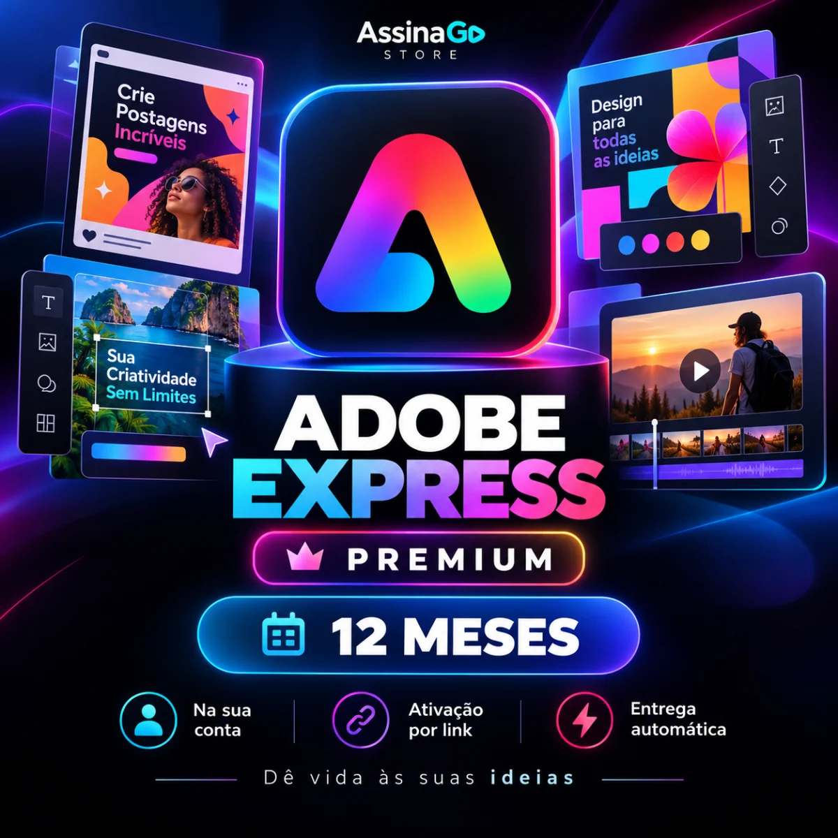 Adobe Express Premium — 12 meses | Ativação na sua conta